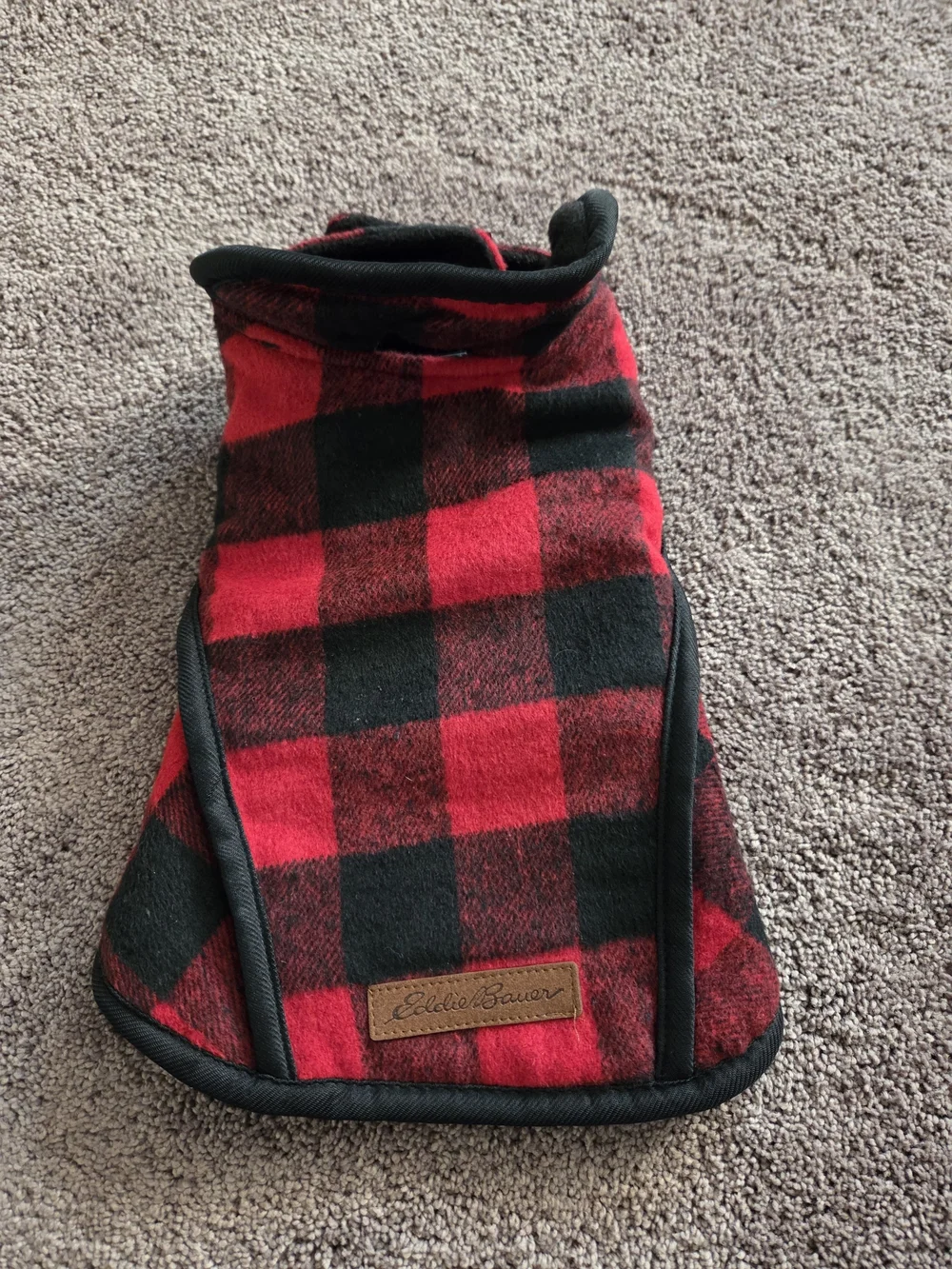 Dog Sweater Eddie Bauer Red & Black Buffalo Plaid